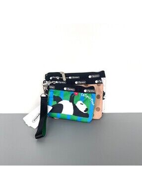 Lesportsac x Panda Wristlet Pouch Set of 3 NWT